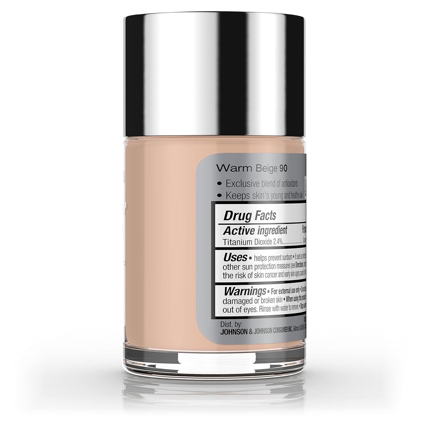 Healthy Skin Liquid Makeup Foundation, Broad Spectrum SPF 20 Sunscreen, Lightweight & Flawless Coverage Foundation with Antioxidant Vitamin E & Feverfew, 90 Warm Beige, 1 Fl. Oz