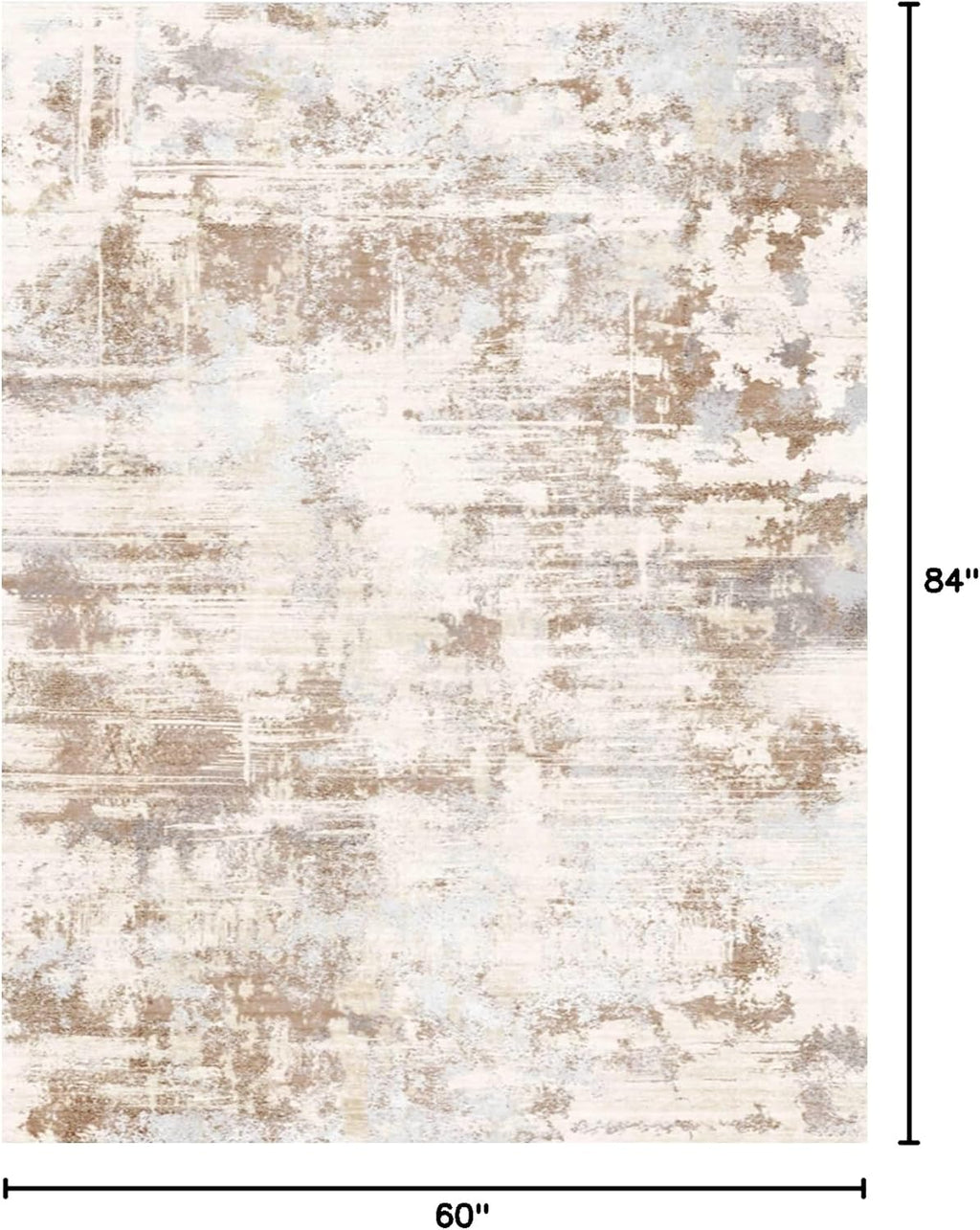 Area Rug Living Room Rugs: 5X7 Indoor Soft Fluffy Rug Abstract Carpet for Bedroom Kitchen Dining Room Floor Washable Plush Throw Large Accent Rug Home Office Nursery Decor - Beige