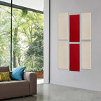 4 PCS Acoustic Panels Sound Absorbing Wall Art, Fabric Acoustic Wall Panels, 23.6"X11.8" Sound Absorbing Panels, Self Adhesive Sound Proof Panel, Noise Dampening Panels Studio Red