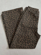 DAZY Women'S Leopard Print Loose Pocket Casual Versatile Denim Jeans Y2K