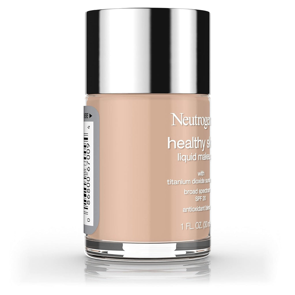 Healthy Skin Liquid Makeup Foundation, Broad Spectrum SPF 20 Sunscreen, Lightweight & Flawless Coverage Foundation with Antioxidant Vitamin E & Feverfew, 90 Warm Beige, 1 Fl. Oz