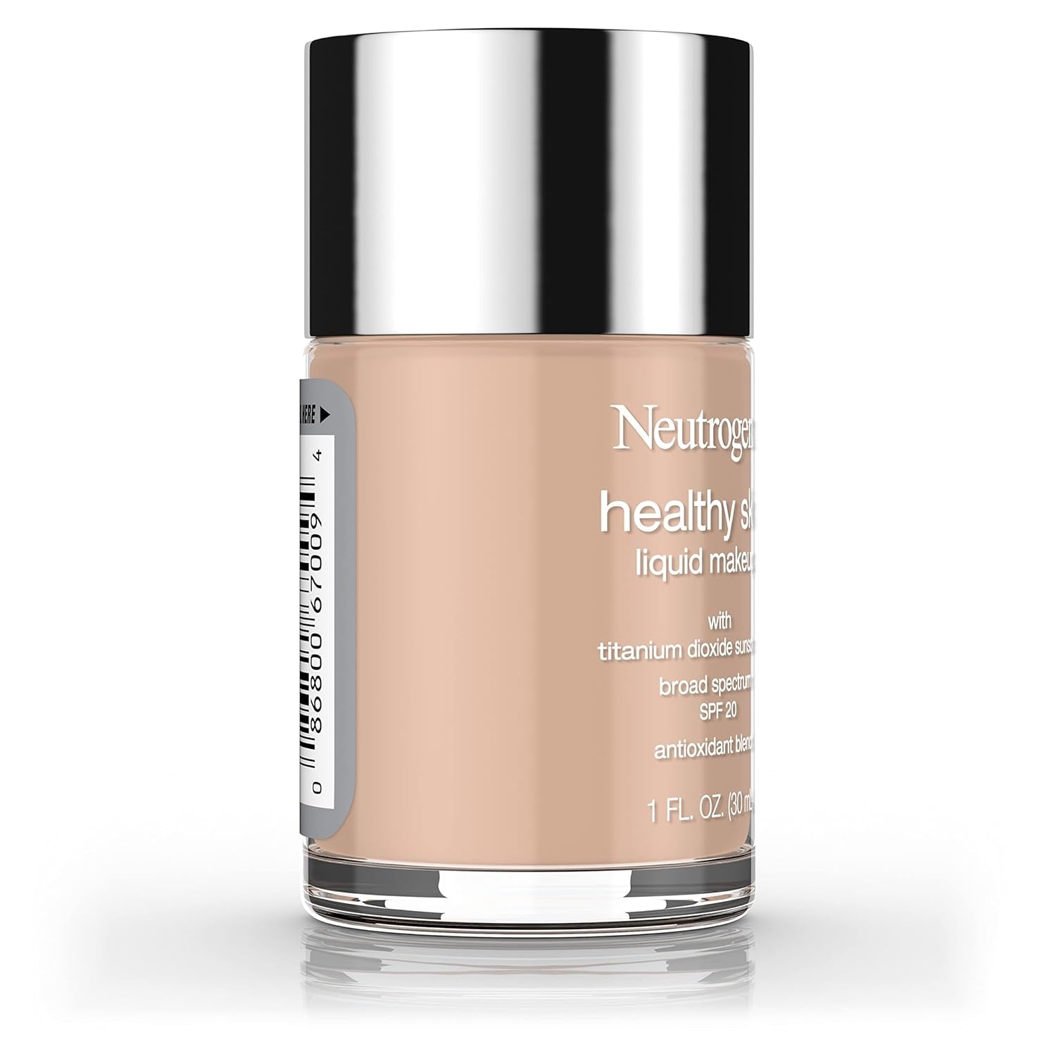 Healthy Skin Liquid Makeup Foundation, Broad Spectrum SPF 20 Sunscreen, Lightweight & Flawless Coverage Foundation with Antioxidant Vitamin E & Feverfew, 90 Warm Beige, 1 Fl. Oz