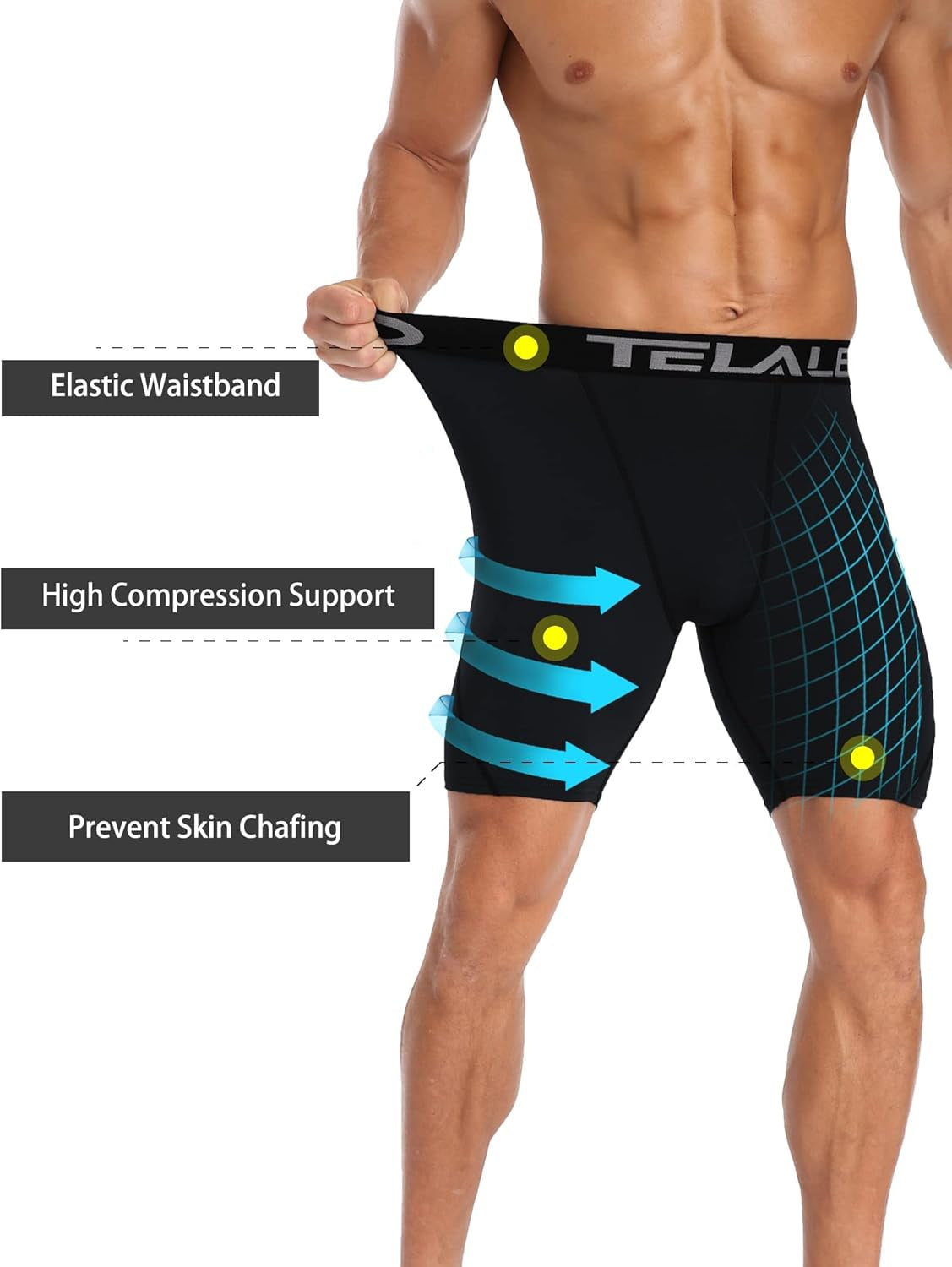 6 or 5 Pack Compression Shorts for Men Spandex Sport Shorts Athletic Workout Running Performance Baselayer Underwear