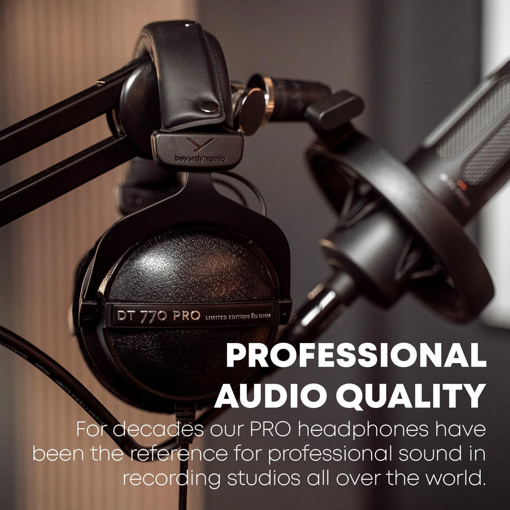 DT 770 Pro Studio Headphones - Over-Ear, Closed-Back, Professional Design for Recording and Monitoring (80 Ohm, Grey)