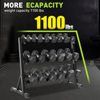 3 Tier Dumbbell Rack for 5-50Lb Dumbbells Weights, Heavy Duty Weight Home Gym Storage Rack for Dumbbells and Weight Plates Alloy Steel