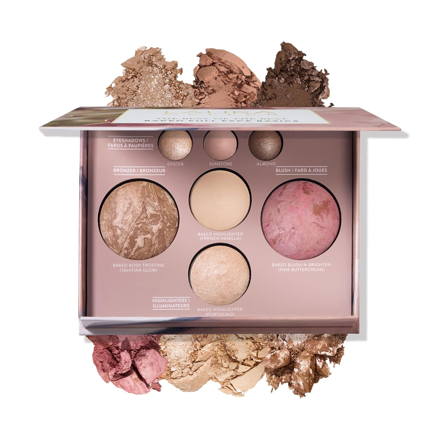 the Best of the Best Baked Palette - Full Size - Includes Bronzer, Blush, 2 Highlighters and 3 Eyeshadows - Travel-Friendly