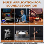 24 Pack-12 X 12 X 2 Inches Pyramid Designed Acoustic Foam Panels, Sound Proof Foam Panels Black, High Density and Fire Resistant Acoustic Panels, Sound Panels, Studio Foam for Wall and Ceiling