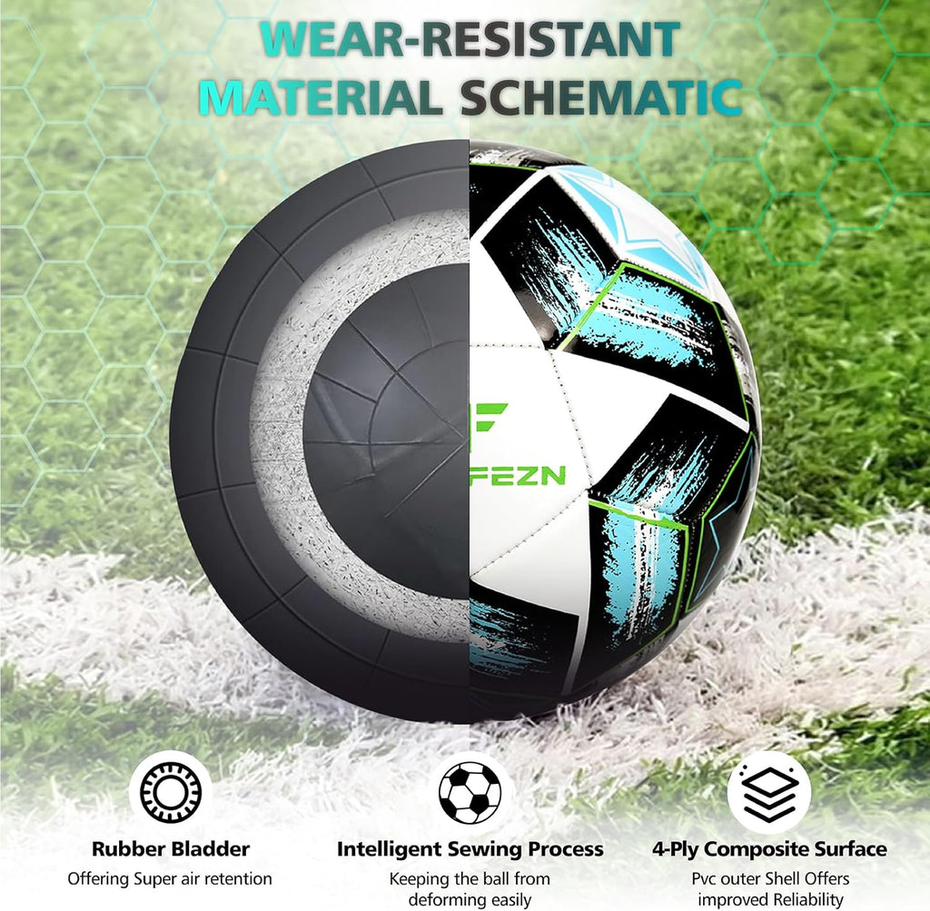 Soccer Ball Size 5&Size 3 for Youth and Adults,Indoor Training Practice Soccer Ball,Gift Idea for Kid with 1 Pump 1 Net Bag and 2 Needle