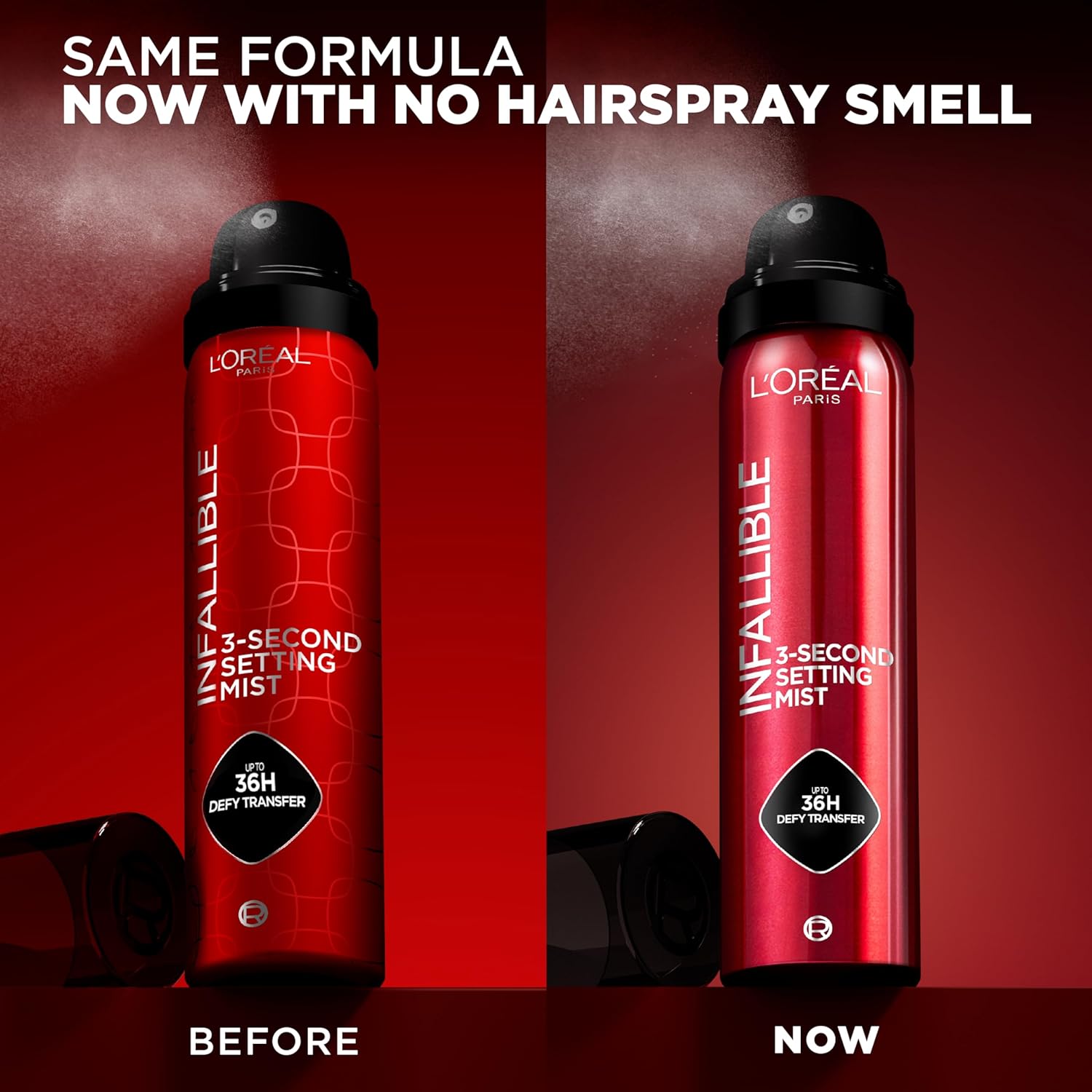 Infallible 3-Second Setting Spray Mist, Microfine Mist for up to 36HR Wear, Clear, 1.76 Oz