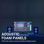 Sound Proof Foam Panels, Brick Shaped Soundproof Wall Panels, 12 Pack 12"X12"X1" Sound Absorbing & Dampening Foam Panels for Walls, Room, Studio, Podcast, Acoustic Treatment