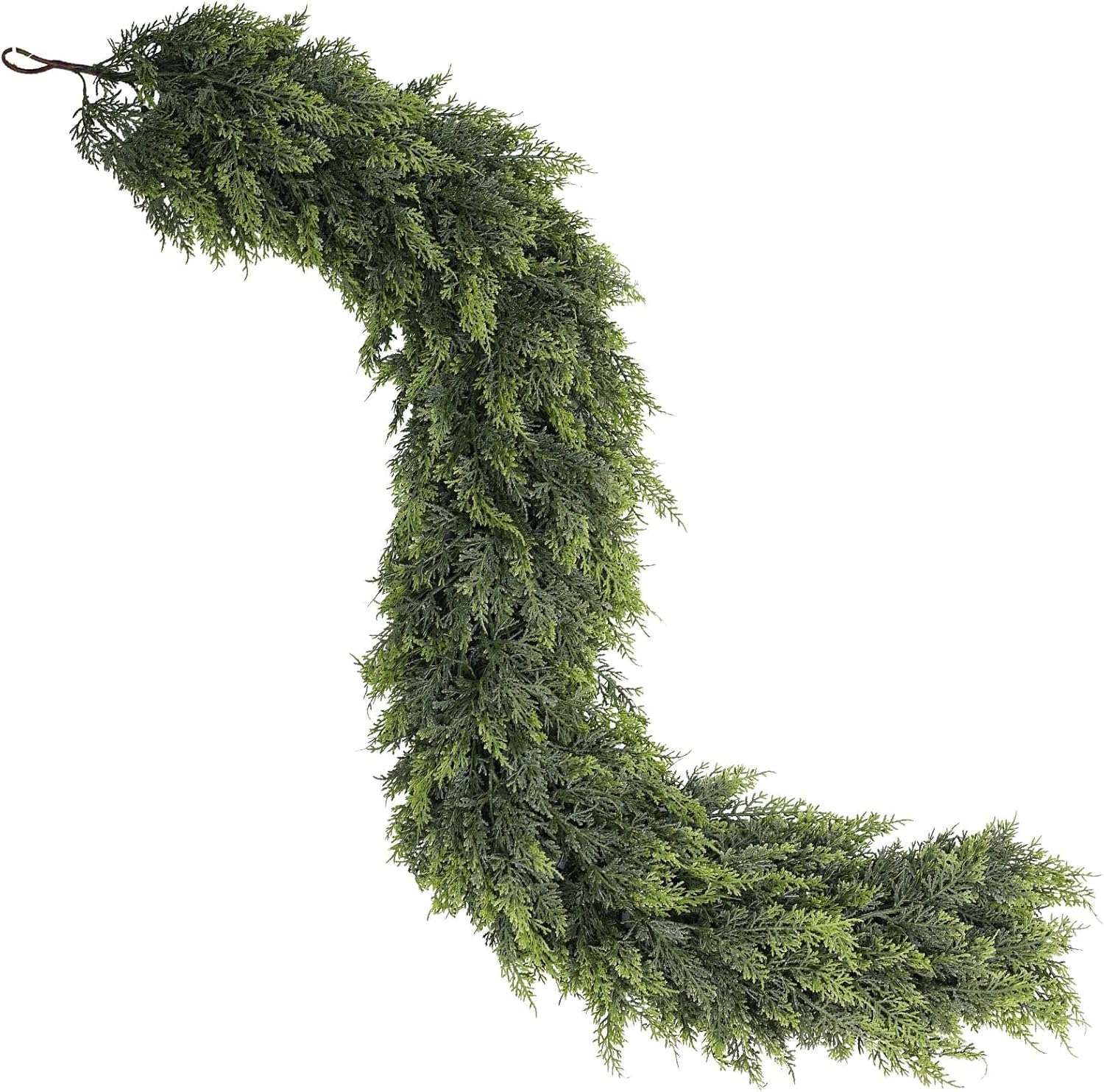 Christmas Cedar Garland - 5Ft Artificial Cedar Garland Faux Lush Green Fake Pine Needles for Fireplace,Table,Window,Stairs,Mante,Holiday Indoor Outdoor Xmas Decor(1Pcs)