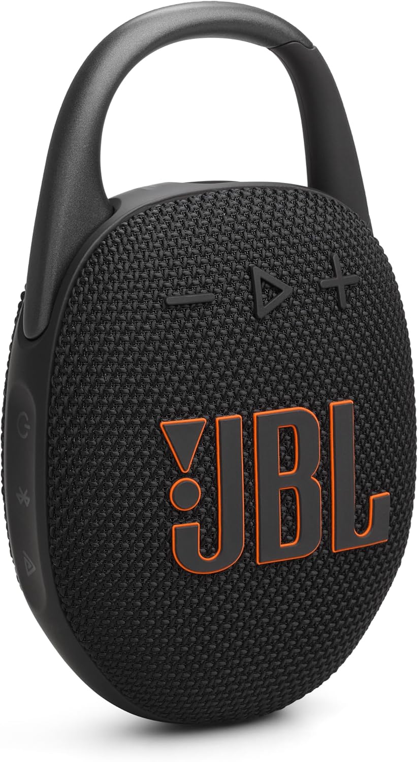 Clip 5 - Ultra-Portable, Waterproof & Dustproof Bluetooth Speaker, Big Pro Sound with Punchy Bass, Integrated Carabiner, up to 12 Hours of Play, Made in Part with Recycled Materials (Black)