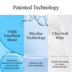 Makeup Remover Wipes Micellar Alcohol-Free Face Towelettes Remove Waterproof Mascara & Oil, Compostable 100% Plant-Based Cloth, Dermatologist & Ophthalmologist Tested, Twin Pack 2 X 25 Ct