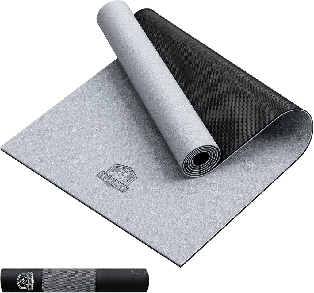 Large Yoga Mat - 72"X36" Extra Wide Exercise Mat - 1/4" Thick Dual Color PVC | Anti-Slip Surface & High Cushioning - Ideal for Yoga, Pilates & Home Workouts - Bonus Mesh Bag