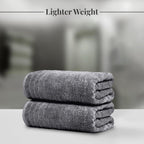 Pack of 8 Towels Set, 2 Extra Large Bath, 2 Hand, 4 Washcloths, 100% Cotton, Lighter Weight, Quicker to Dry, Super Absorbent, Perfect for Bathroom, Dark Grey