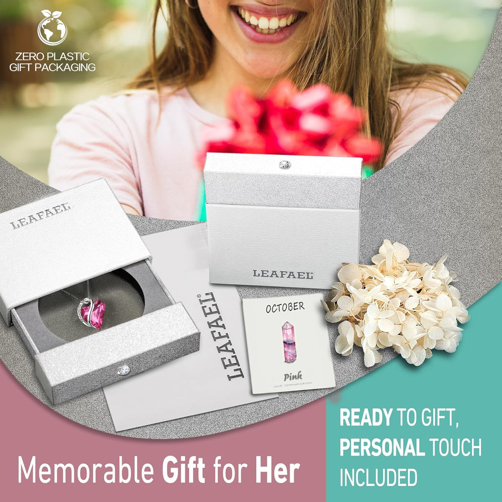 Necklaces for Women, Infinity Love Birthstone Heart Crystal Pendant, Birthday Jewelry Gifts for Her, Mom, and Wife, Silver Plated, 18 plus 2 Inch Adjustable Chain