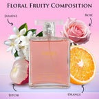 Paris for Her Eau De Parfum Spray Perfume, Fragrance for Women-Daywear, Casual Daily Cologne Set with Deluxe Suede Pouch- 3.4 Oz Bottle- Ideal EDT Beauty Gift for Birthday, Anniversary (3.4)