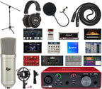 Scarlett Solo 3Rd Gen USB Audio Interface Bundle W/Lyxpro Cardioid Condenser Mic, Shockmount, Pop Filter, XLR Cable, Metal Mic Stand, Studio Headphones &  Creative Software Kit