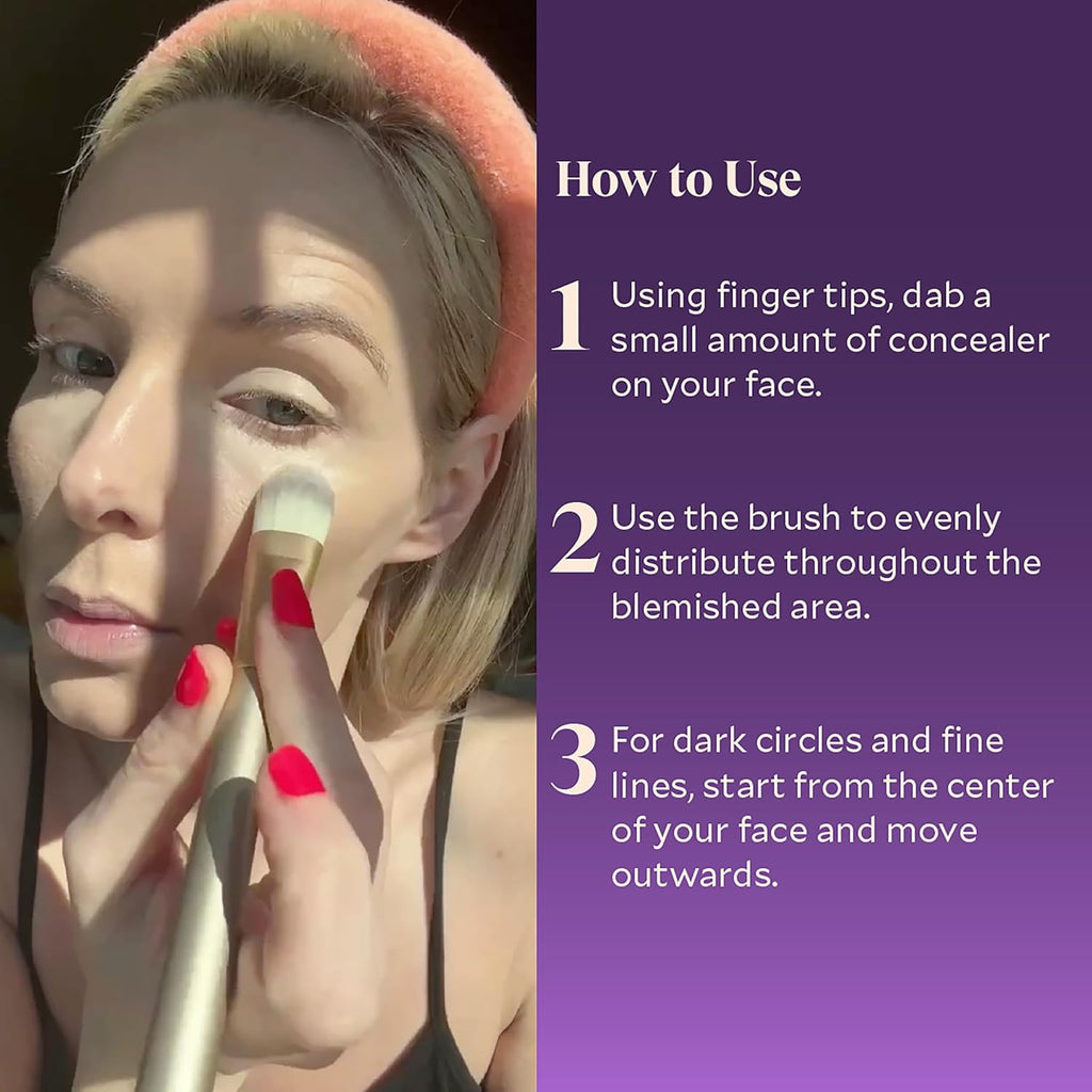 Concealer & Foundation Brush - Expert Tool for Cream & Liquid Makeup - Seamless, Even Application - Lightweight & Easy to Clean - Perfect for Use with  Luxury Concealer