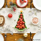 Beige Snowflake Let It Snow Winter Table Runner, Seasonal Christmas Kitchen Dining Table Decoration for Home Party Decor 13X72 Inch