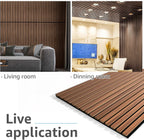 2 Wood Slat Acoustic Panels for Wall and Ceiling - 3D Fluted Sound Absorbing Panel with Wood Finish - Walnut