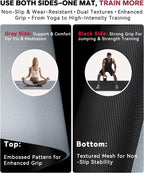 Large Yoga Mat - 72"X36" Extra Wide Exercise Mat - 1/4" Thick Dual Color PVC | Anti-Slip Surface & High Cushioning - Ideal for Yoga, Pilates & Home Workouts - Bonus Mesh Bag