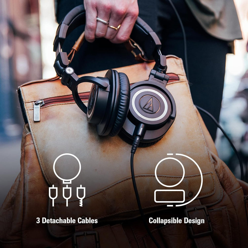 Ath-M50X Professional Studio Monitor Headphones, Black