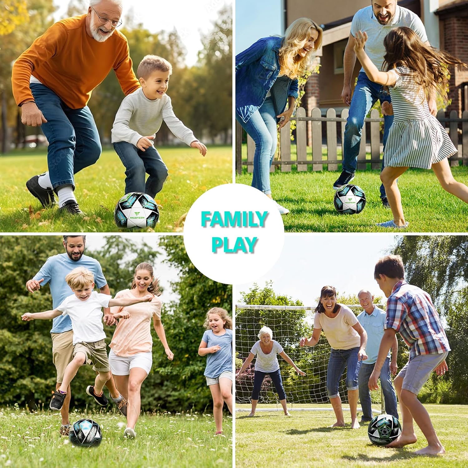 Soccer Ball Size 5&Size 3 for Youth and Adults,Indoor Training Practice Soccer Ball,Gift Idea for Kid with 1 Pump 1 Net Bag and 2 Needle