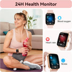 Smart Watch for Women, 1.85" HD Dynamic Dial Smartwatch for Android & Iphone with Answer/Make Call, Fitness Tracker with 110+ Sport Modes, Heart Rate/Spo2/Sleep Monitor, IP68 Waterproof (2 Bands)