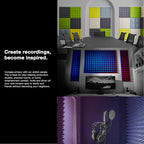 12 Pack Acoustic Foam Panels 7" X 7" X 12" Sound Absorbing Panel, Bass Trap Studio Foam, Corner Block Finish, Sound Panels Soundproof Sound Insulation Absorbing