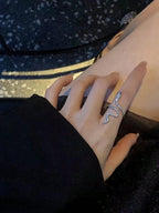 Gothic Shining Snake Ring Inlaid Adjustable Cuff Ring Unique Jewelry for Men and Women Special Party Decor