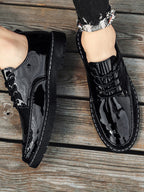 Men Stitch Detail Lace-Up Front Oxford Shoes