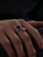 1Pc Classic Elegant 5-Leaf Clover Design Men'S Ring