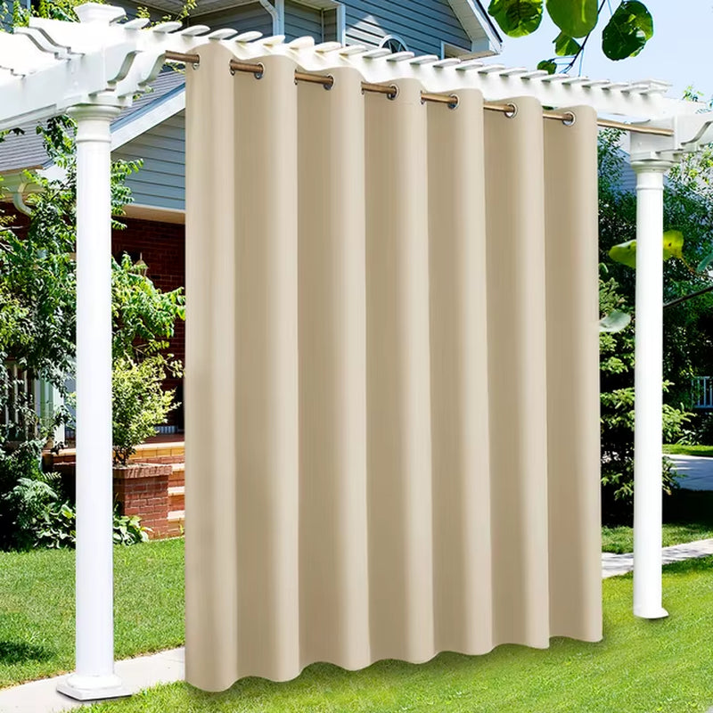 Outdoor Curtains Waterproof Garden Uv Exterior Curtain Sunlight Blackout Curtain for Patio Porch Pergola Covered Terrace Gazebo