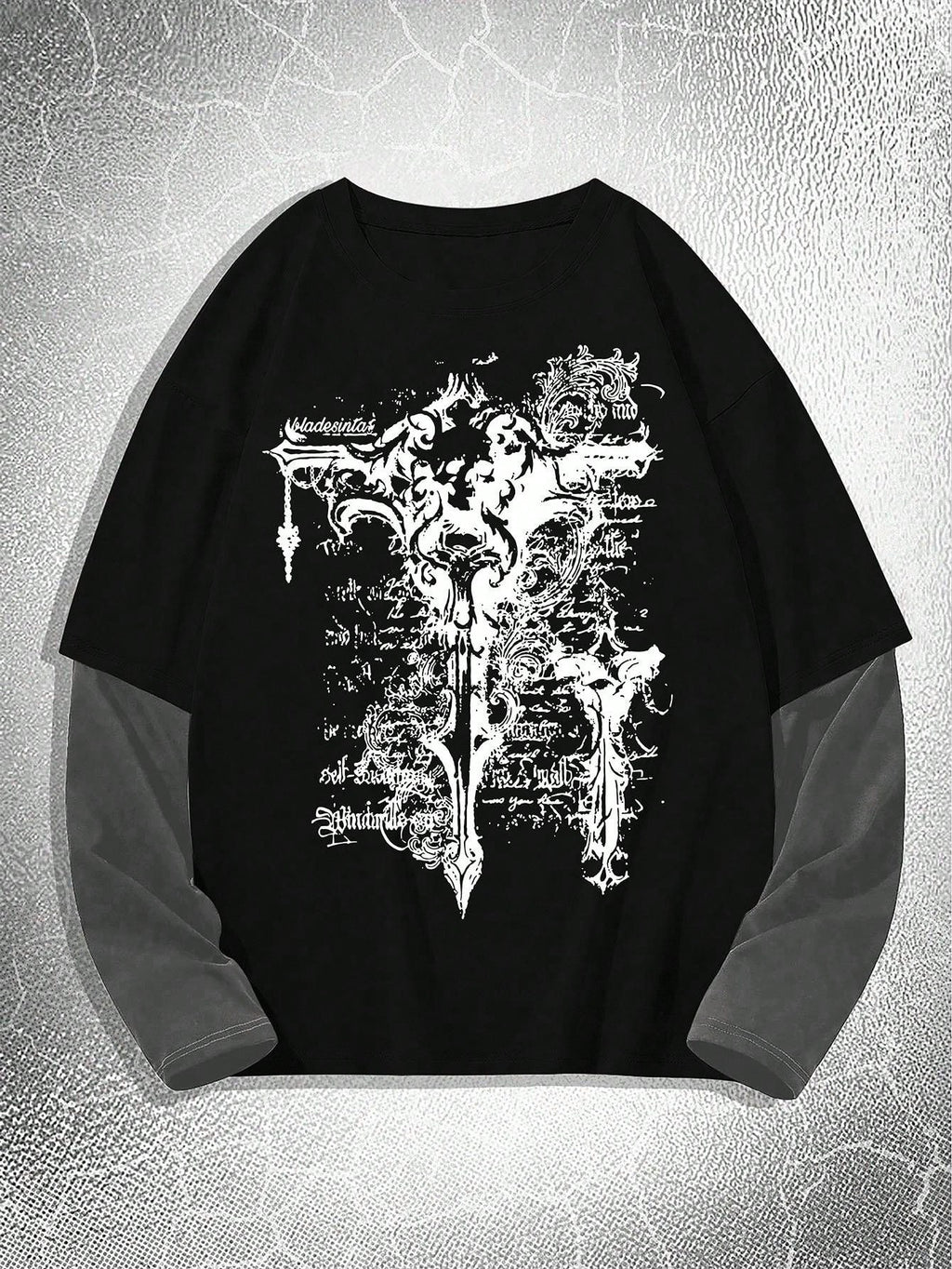 Manfinity Dauomo Men Colorblock round Neck Long Sleeve Graphic Print Casual T-Shirt, Fall