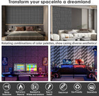 8 Pack Self-Adhesive Soundproof Wall Panels, 12 X 12 X 0.47 in Sound Proof Foam Panels for Walls, 1.2Lb/Ft³ High Density, Thicker 0.47In, Acoustic Panel, Peel and Stick Wall Panel Studio Black