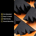 12 Pack Acoustic Foam Panels 7" X 7" X 12" Sound Absorbing Panel, Bass Trap Studio Foam, Corner Block Finish, Sound Panels Soundproof Sound Insulation Absorbing