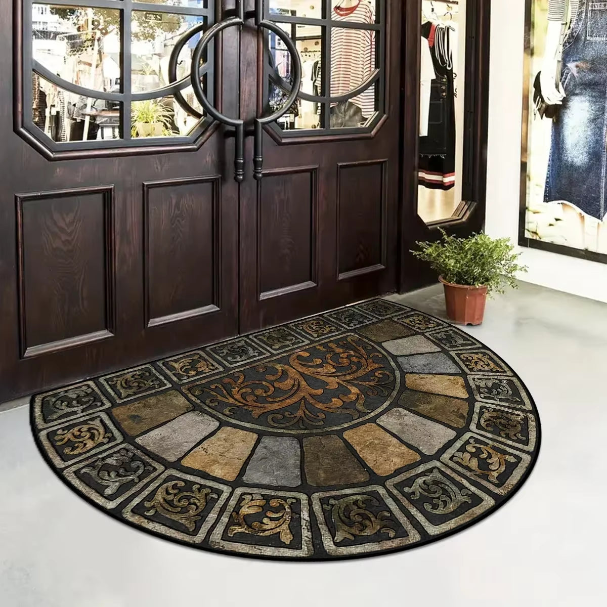 VIKAMA Summer American-Style Retro Anti-Slip Entrance Door Mat, Wear-Resistant Entrance Hall Absorbent Carpet, Home Decoration