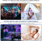 Acoustic Foam Panels, 48 X 24 X 2 Inches, 4 Pack Soundproof Foam Wall Panels High Density Noise Canceling Studio for Echo Absorption Home Office (Black 4 Pack, 48" X 24" X 2")