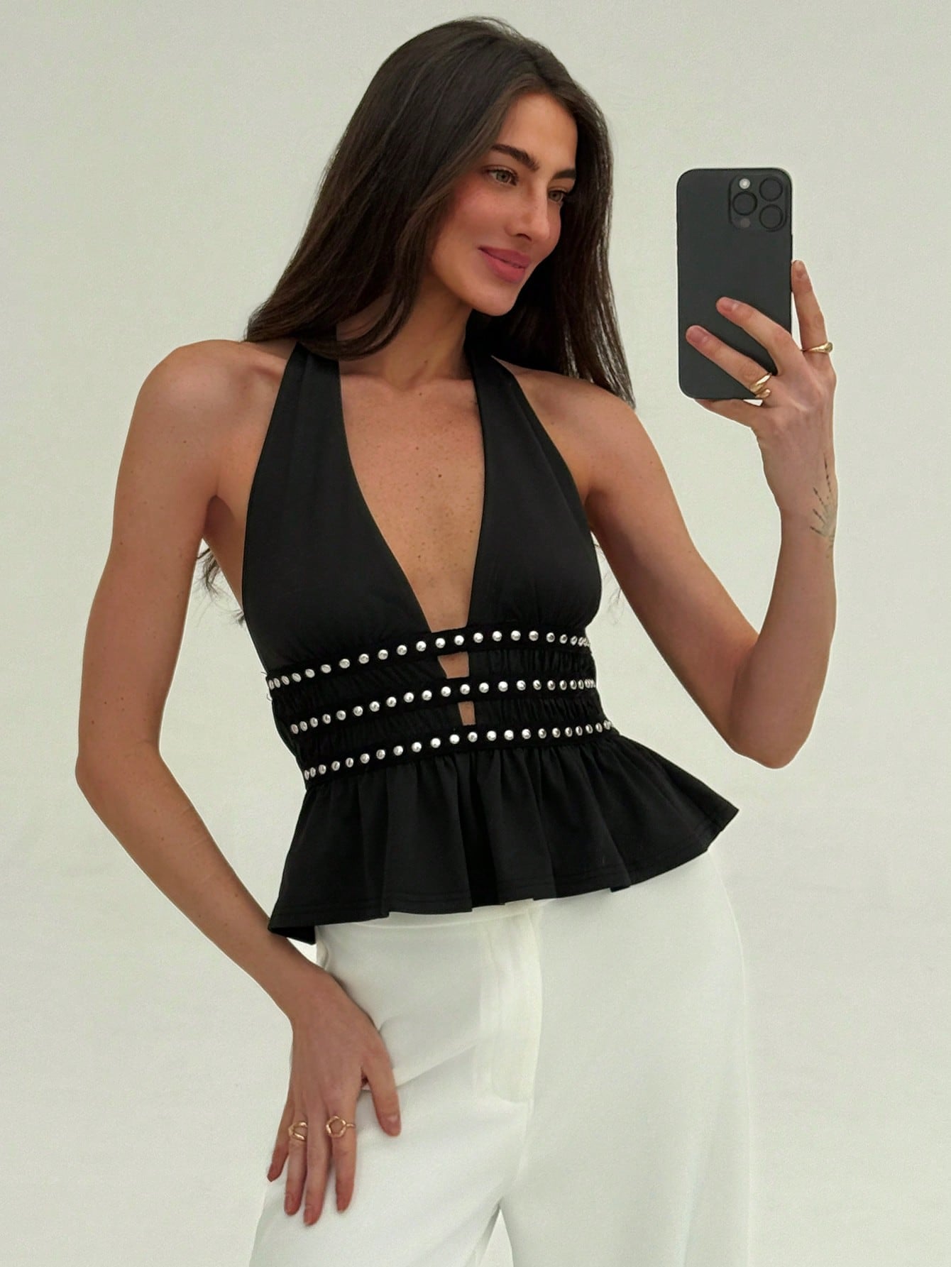 Aloruh Women'S Casual Minimalist Halter Halter Top, Daily Wear Concert Women Rave Festival Country Concert Ibiza Nashville Western Wear Women Western Boho Streetwear Tropical Gyaru Western Wear Women Western Gyaru Streetwear