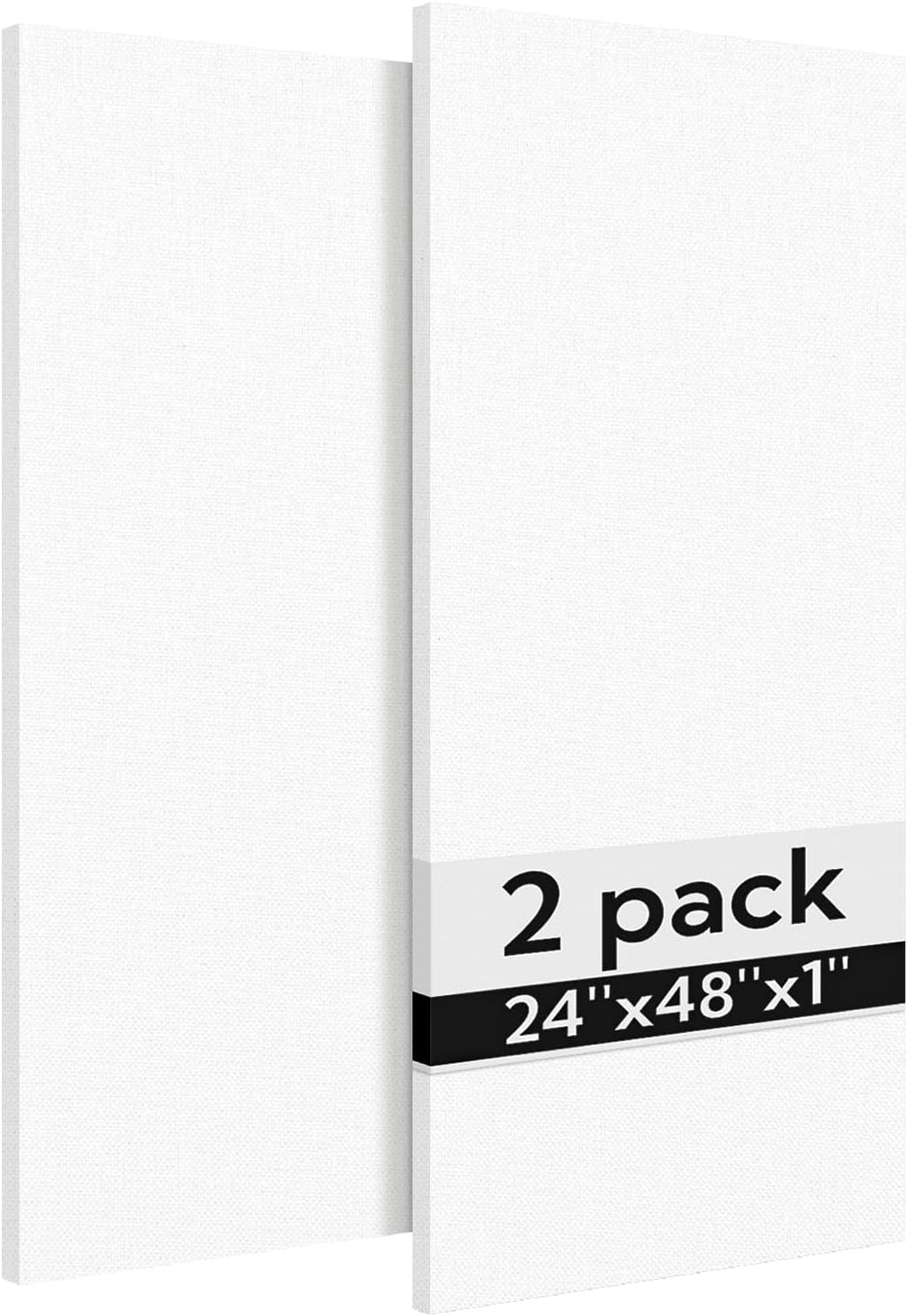 Acoustic Panels 2 Pack, 48''X24'' Large Sound Panels, Fabric Wrapped Sound Proof Foam Panels for Walls, Sound Absorbing Panels for Recording Studio Acoustical Treatments (White)