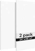 Acoustic Panels 2 Pack, 48''X24'' Large Sound Panels, Fabric Wrapped Sound Proof Foam Panels for Walls, Sound Absorbing Panels for Recording Studio Acoustical Treatments (White)