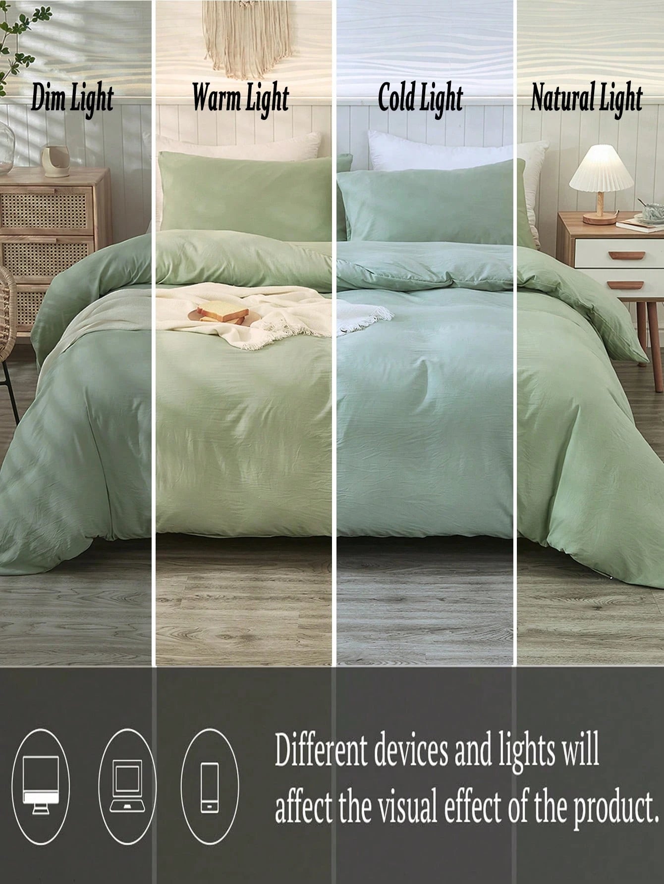 3Pcs Plain Green Duvet Cover Set, Boho Farmhouse Bedding Decor, Soft Microfiber Comforter Cover for Boys & Girls (1 Duvet Cover + 2 Pillowcases No Insert), School Dorm Essentials, Cozy Aesthetic,