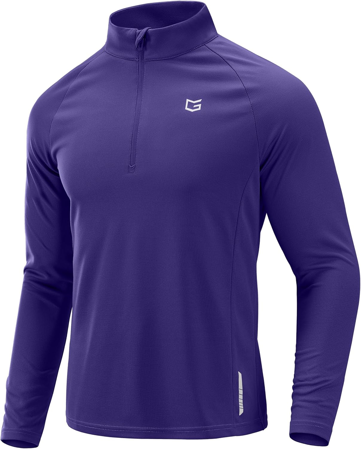 Men'S Running Shirts Long Sleeve Athletic Shirt Lightweight Quick Dry Quarter Zip Pullover for Men Workout Gym Golf