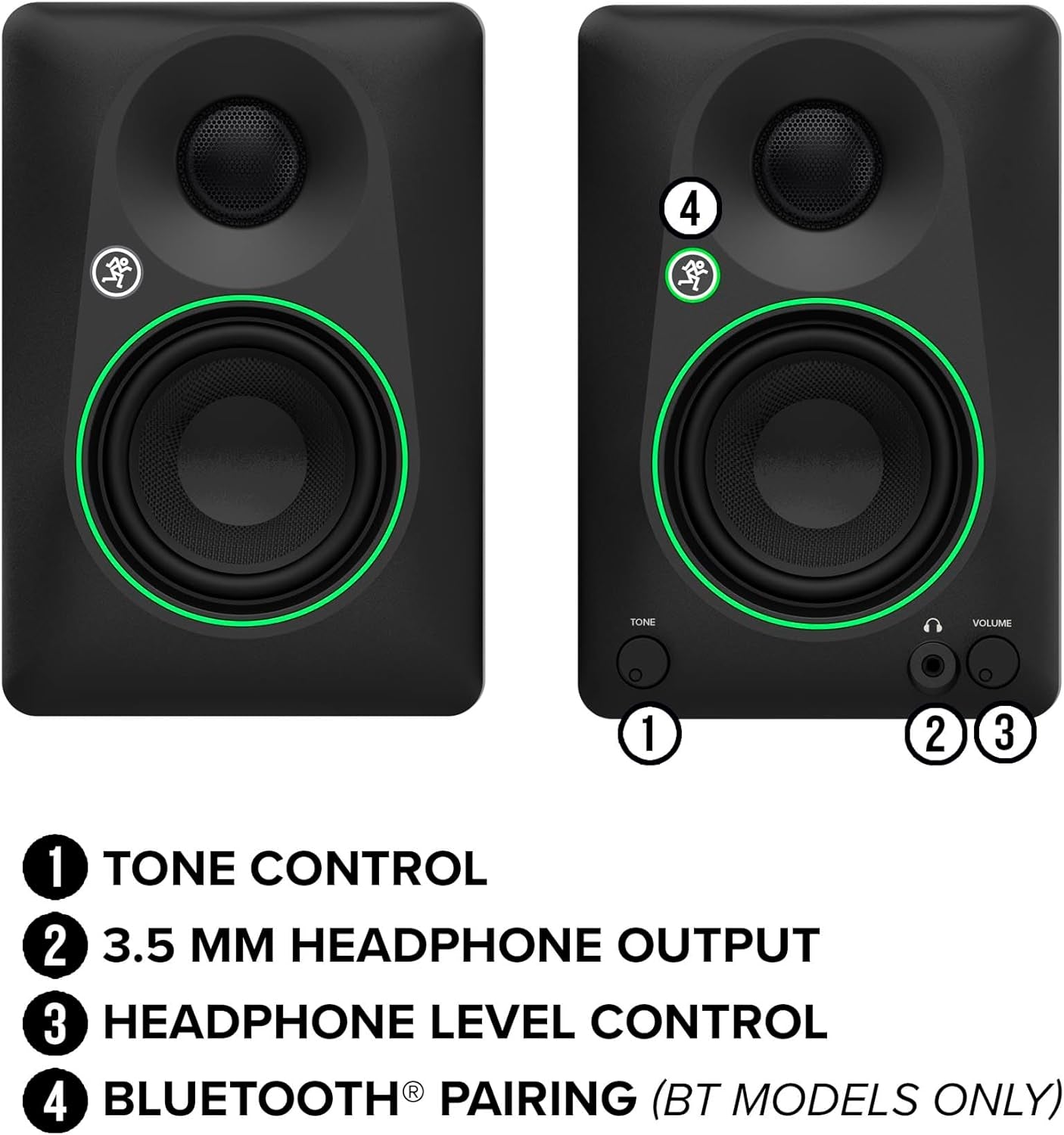 CR3.5 3.5" Creative Reference Powered Studio Monitors with Tone Knob and Location Switch — Active Speakers for Music Production, Desktop Computer, Gaming, Hifi Listening
