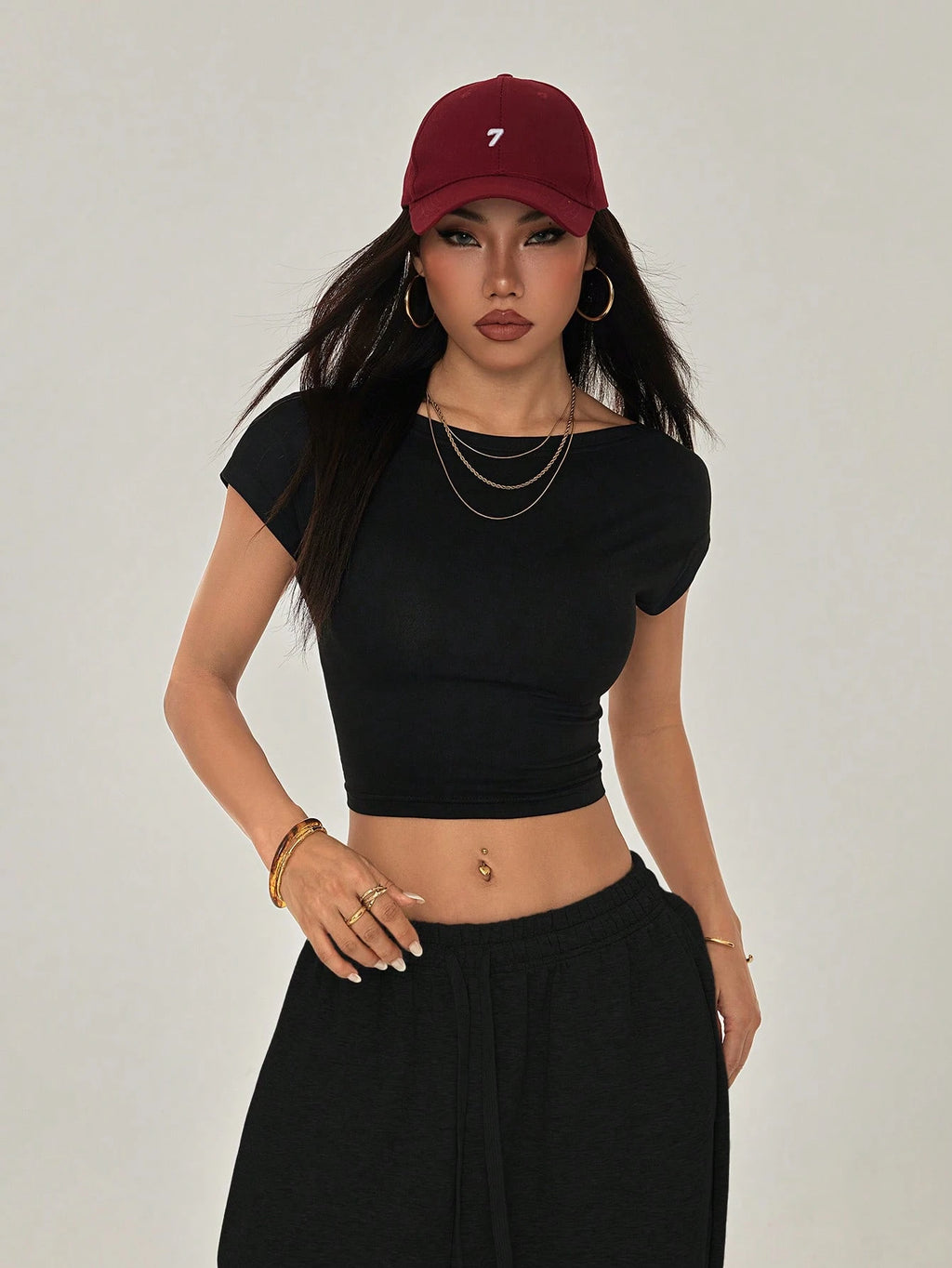 PETITE Black Open Back T-Shirt Top Suitable for Petite, Summer