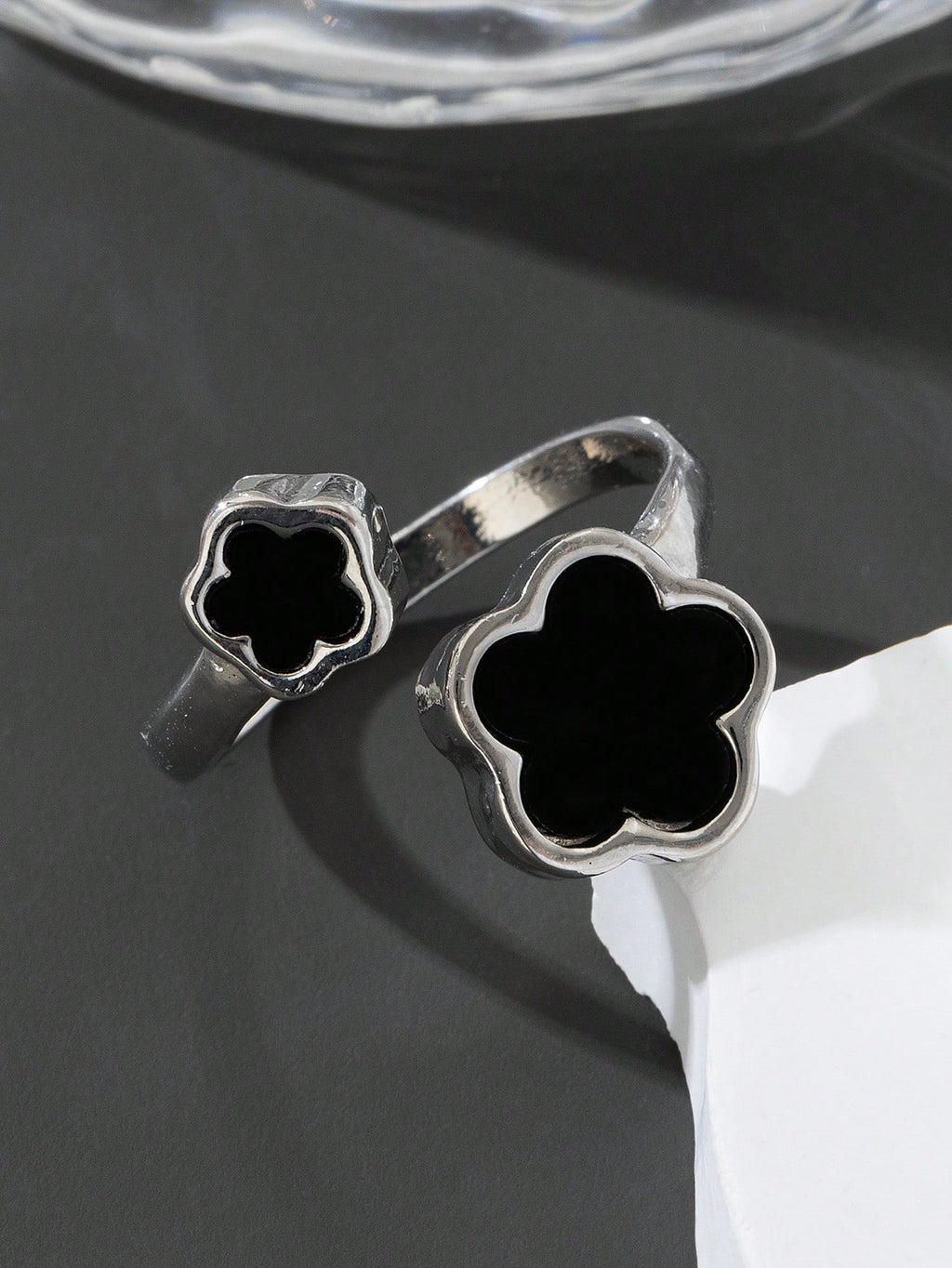 1Pc Classic Elegant 5-Leaf Clover Design Men'S Ring