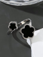 1Pc Classic Elegant 5-Leaf Clover Design Men'S Ring
