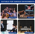 Acoustic Foam Panels, 48 X 24 X 2 Inches, 4 Pack Soundproof Foam Wall Panels High Density Noise Canceling Studio for Echo Absorption Home Office (Black 4 Pack, 48" X 24" X 2")