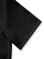 Men 2Pcs Set Fashionable European Style Jacquard Brand Casual Loose Shirt & Pants Suit, Beach Resort Outfit for Couples, Suitable as Gift for Husband/Boyfriend, Cozy Outfits